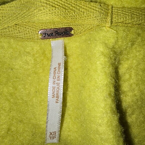 Free People Chartreuse Cowl Neck Oversized Fleece Knit Sweater XS - Picture 4 of 4